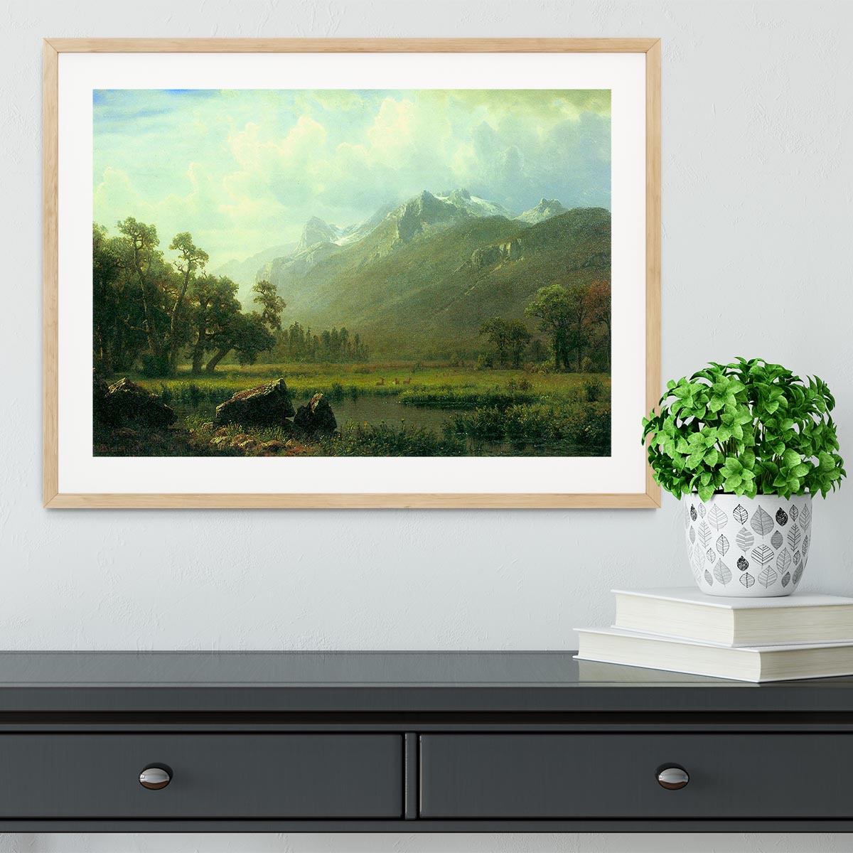 The Sierra near Lake Tahoe California by Bierstadt Framed Print - Canvas Art Rocks - 3