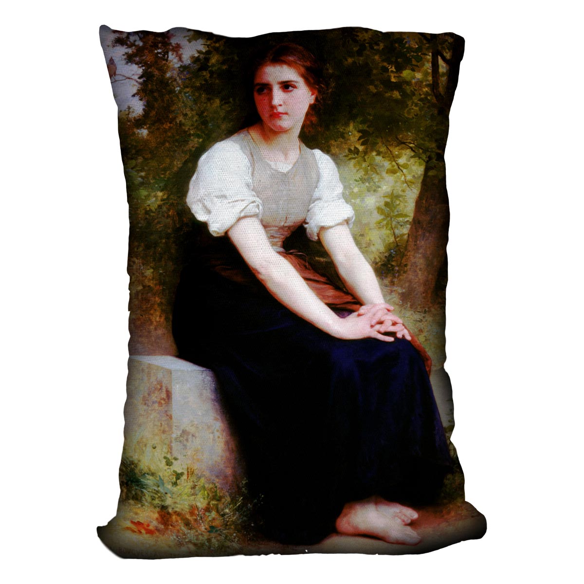 The Song of the Nightingale By Bouguereau Cushion