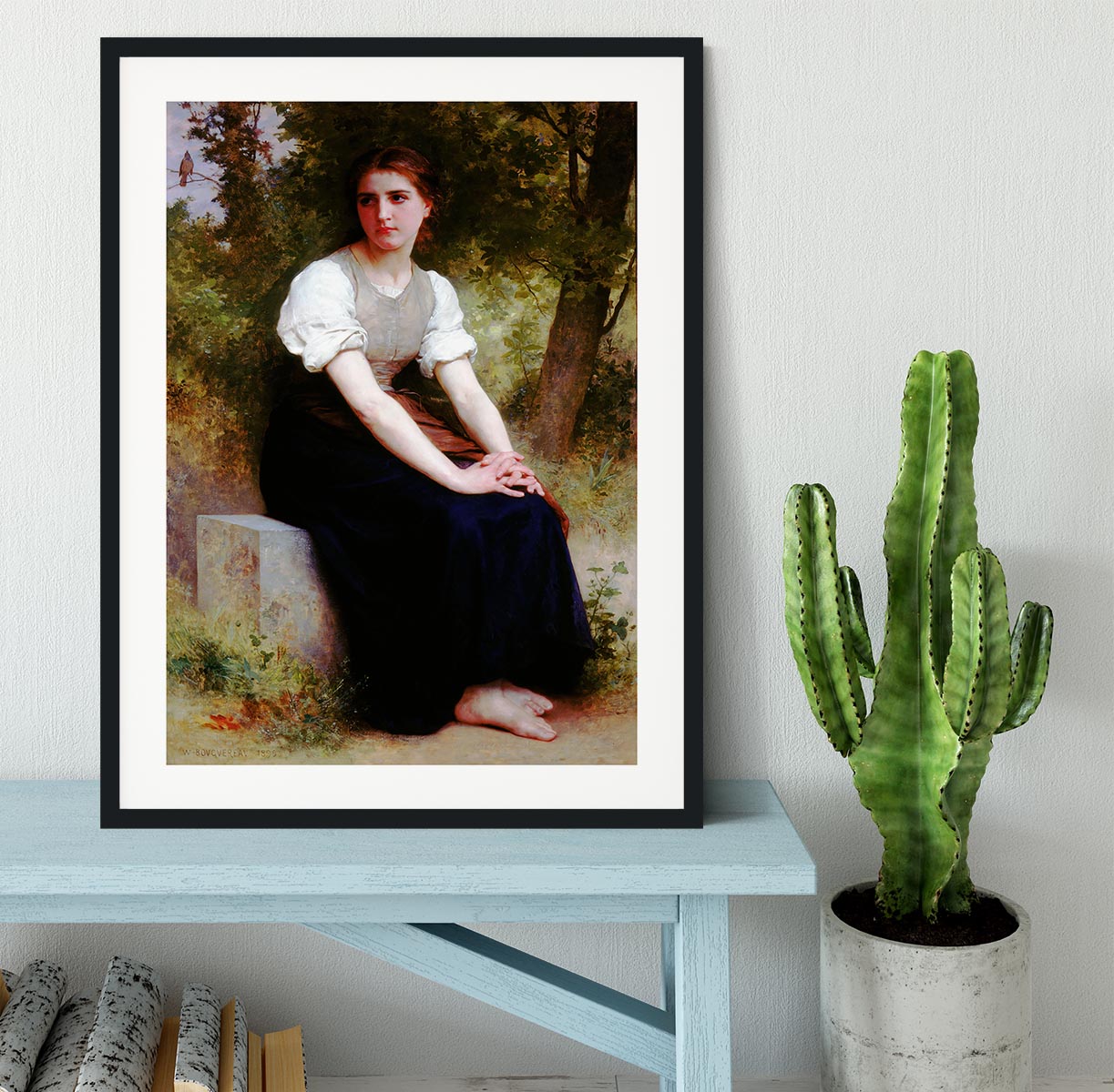 The Song of the Nightingale By Bouguereau Framed Print - Canvas Art Rocks - 1