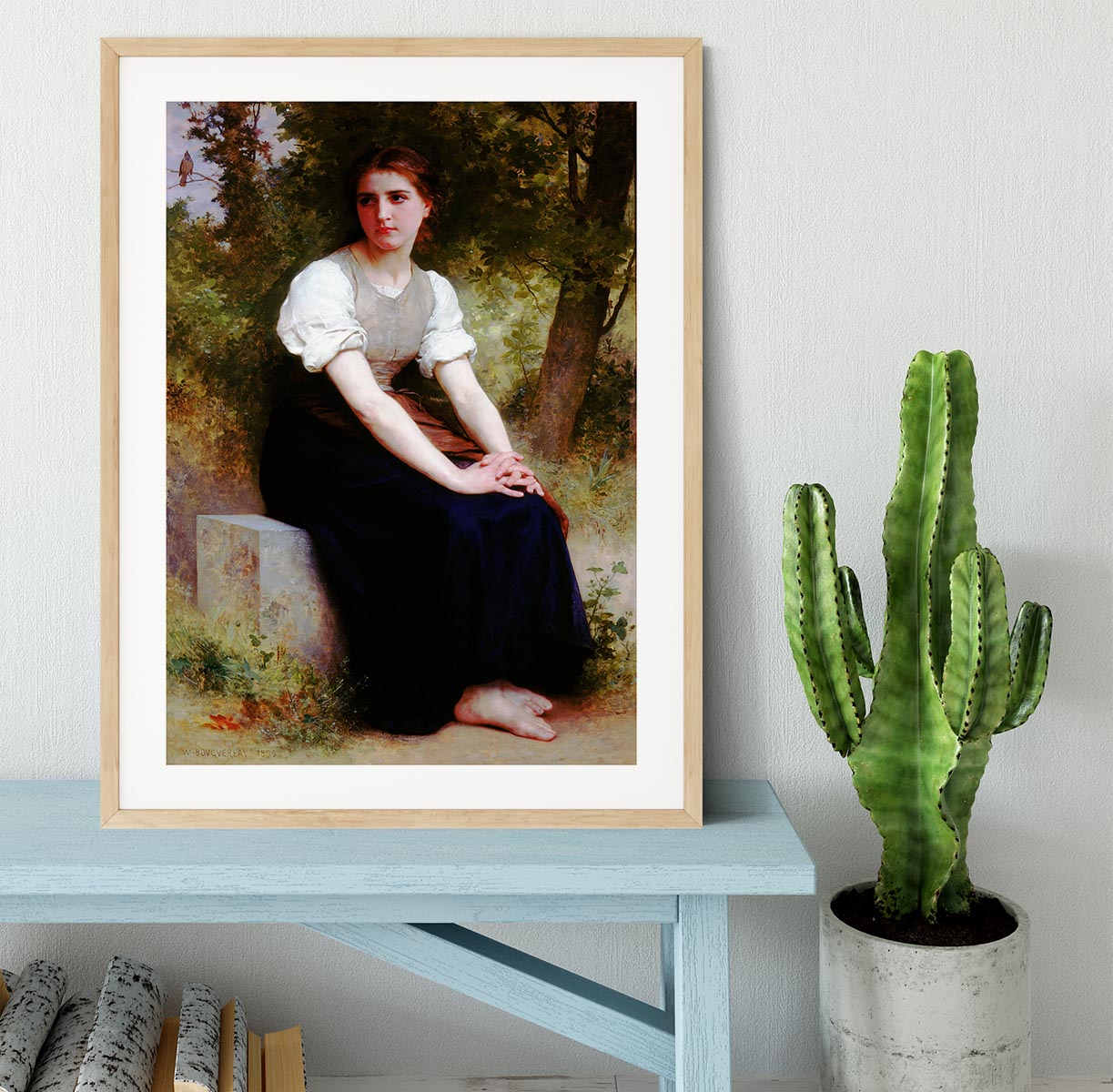 The Song of the Nightingale By Bouguereau Framed Print - Canvas Art Rocks - 3
