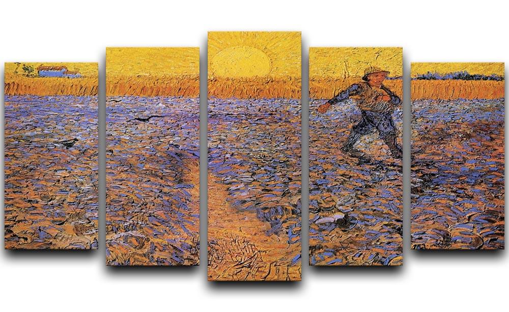 The Sower 3 by Van Gogh 5 Split Panel Canvas  - Canvas Art Rocks - 1