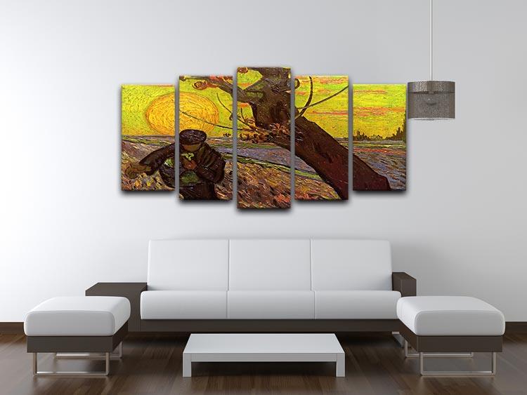 The Sower by Van Gogh 5 Split Panel Canvas - Canvas Art Rocks - 3