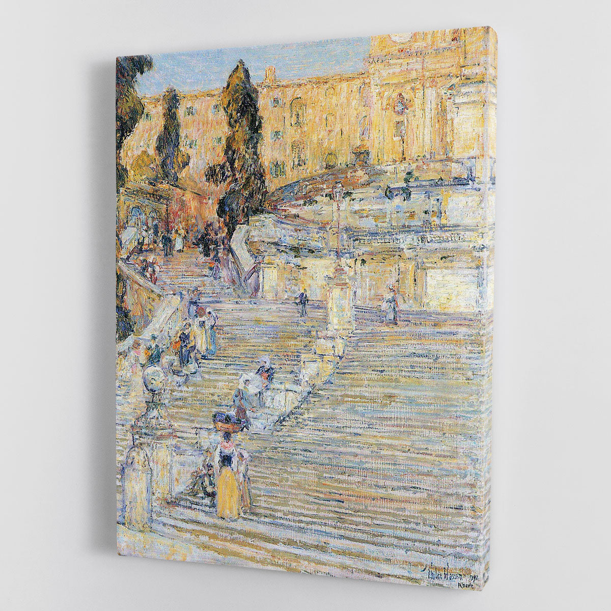 The Spanish steps by Hassam Canvas Print or Poster - Canvas Art Rocks - 1