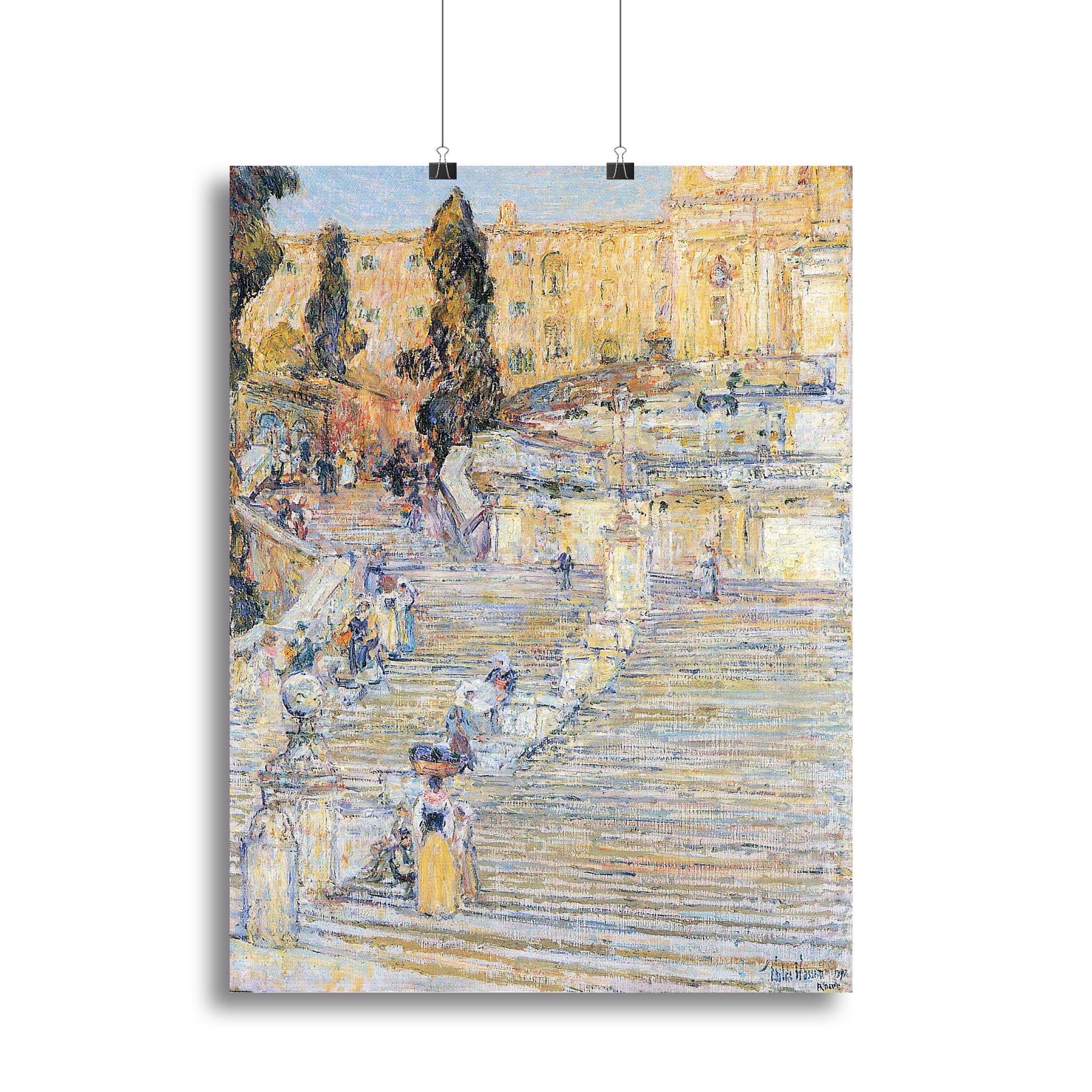 The Spanish steps by Hassam Canvas Print or Poster - Canvas Art Rocks - 2