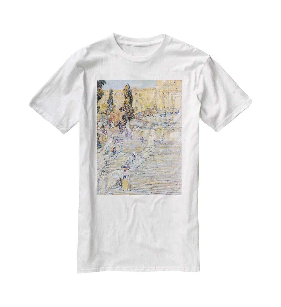 The Spanish steps by Hassam T-Shirt - Canvas Art Rocks - 5