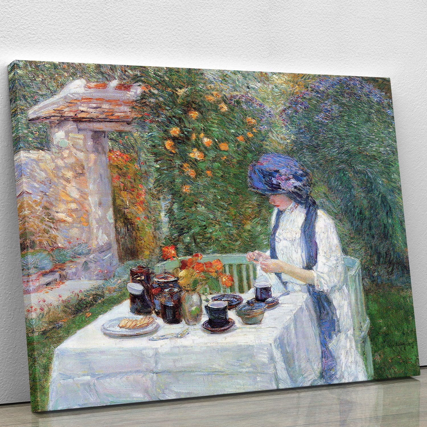 The Terre-Cuits Tea Set by Hassam Canvas Print or Poster - Canvas Art Rocks - 1