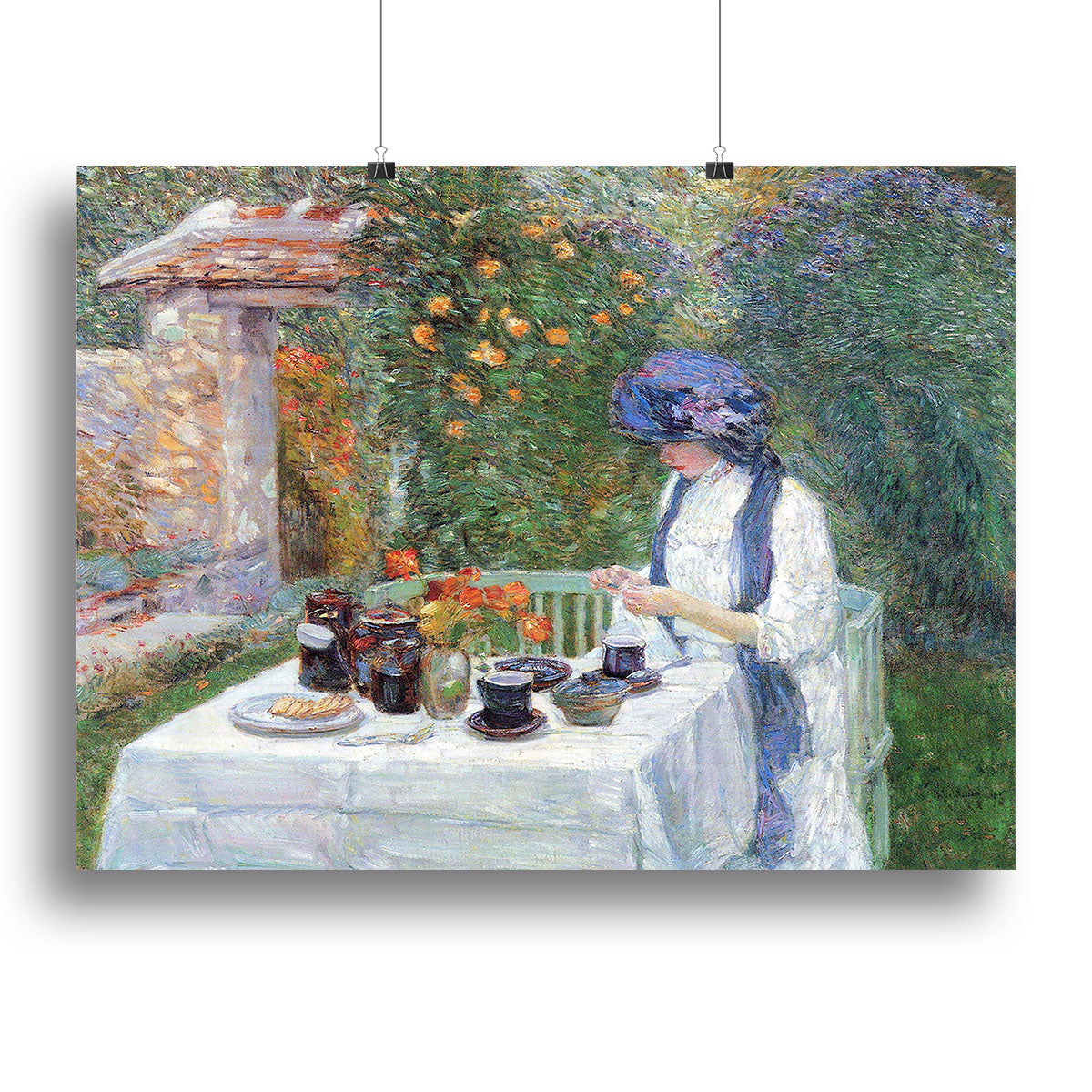 The Terre-Cuits Tea Set by Hassam Canvas Print or Poster - Canvas Art Rocks - 2