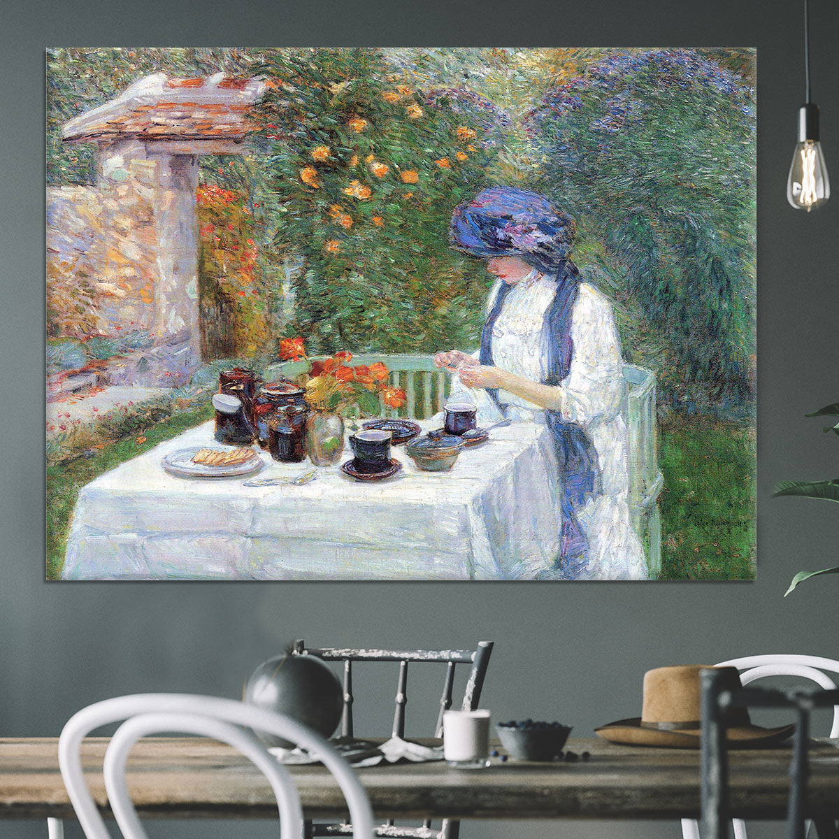 The Terre-Cuits Tea Set by Hassam Canvas Print or Poster - Canvas Art Rocks - 3