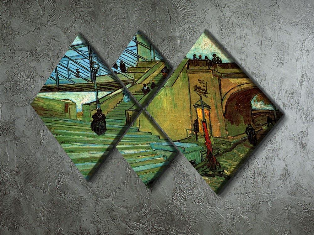 The Trinquetaille Bridge by Van Gogh 4 Square Multi Panel Canvas - Canvas Art Rocks - 2
