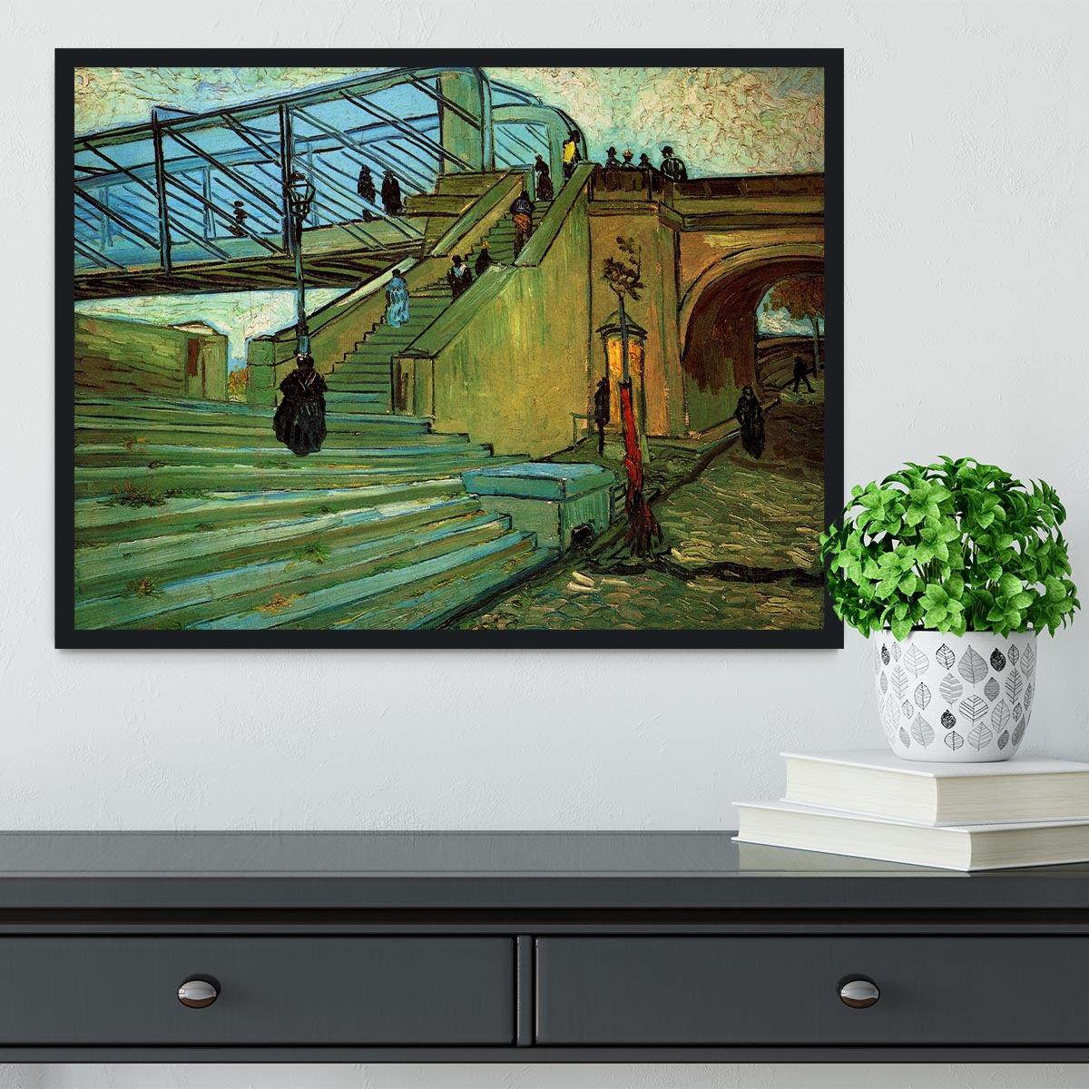 The Trinquetaille Bridge by Van Gogh Framed Print - Canvas Art Rocks - 2