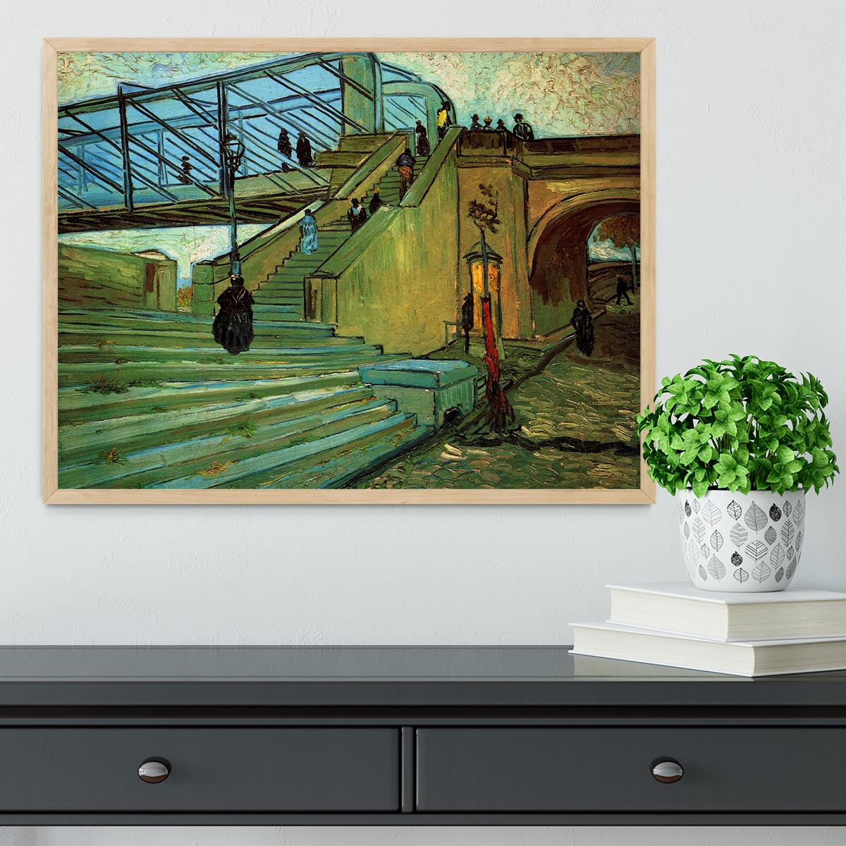 The Trinquetaille Bridge by Van Gogh Framed Print - Canvas Art Rocks - 4