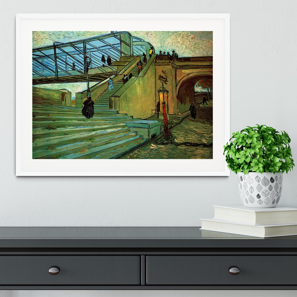 The Trinquetaille Bridge by Van Gogh Framed Print - Canvas Art Rocks - 5