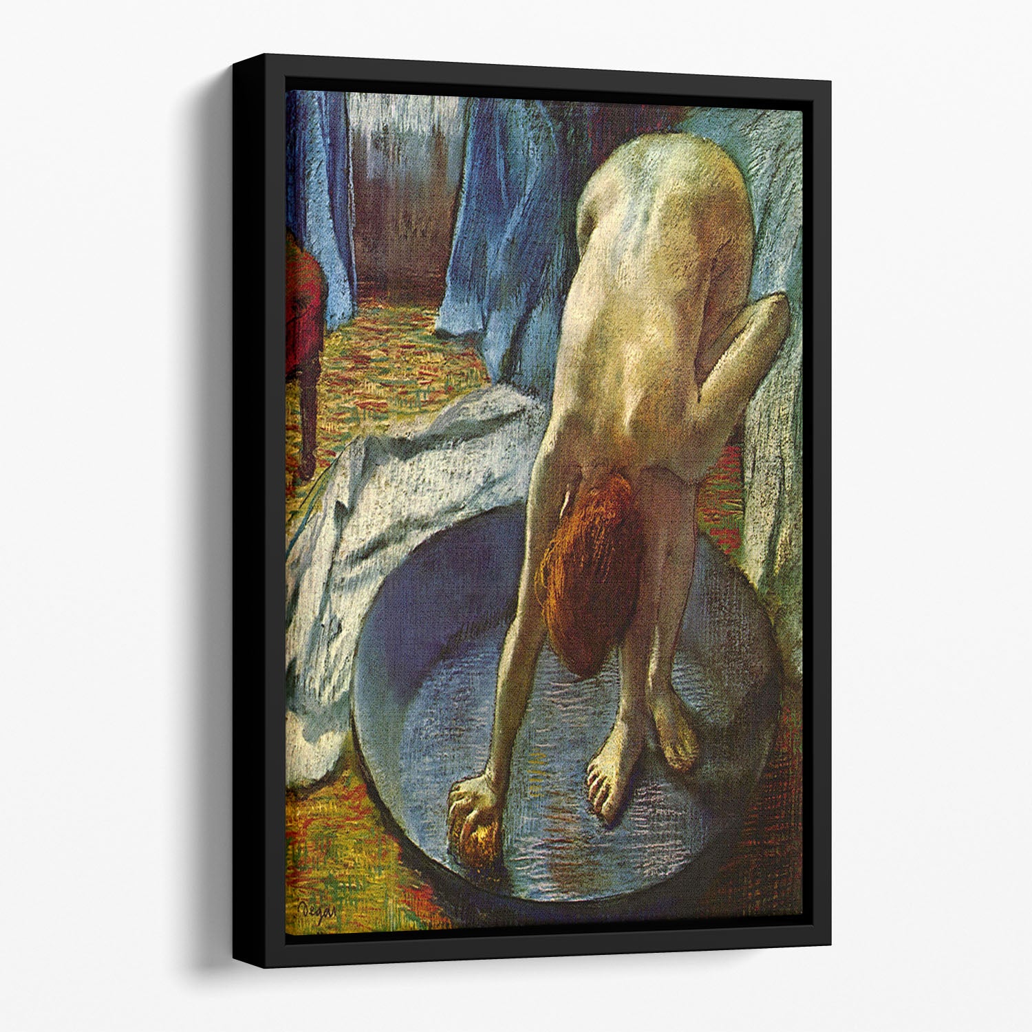 The Tub by Degas Floating Framed Canvas