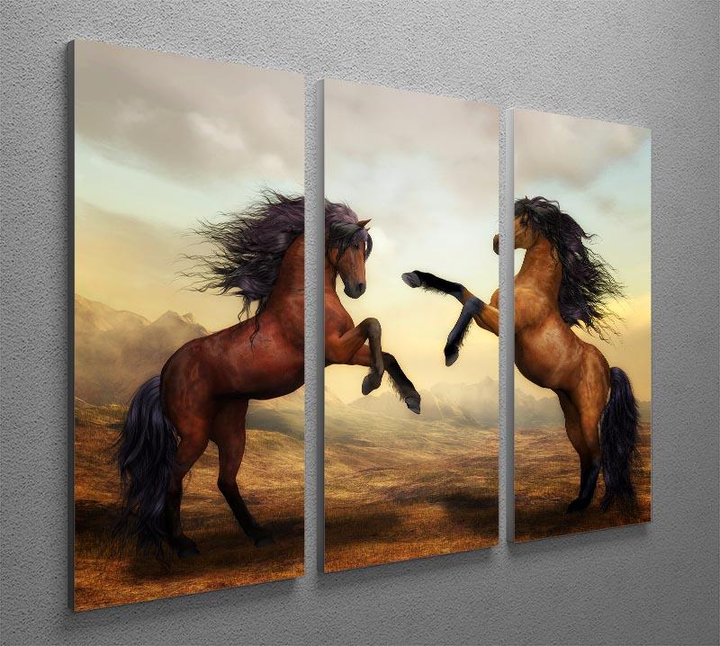 The Two Horses 3 Split Panel Canvas Print - Canvas Art Rocks - 2