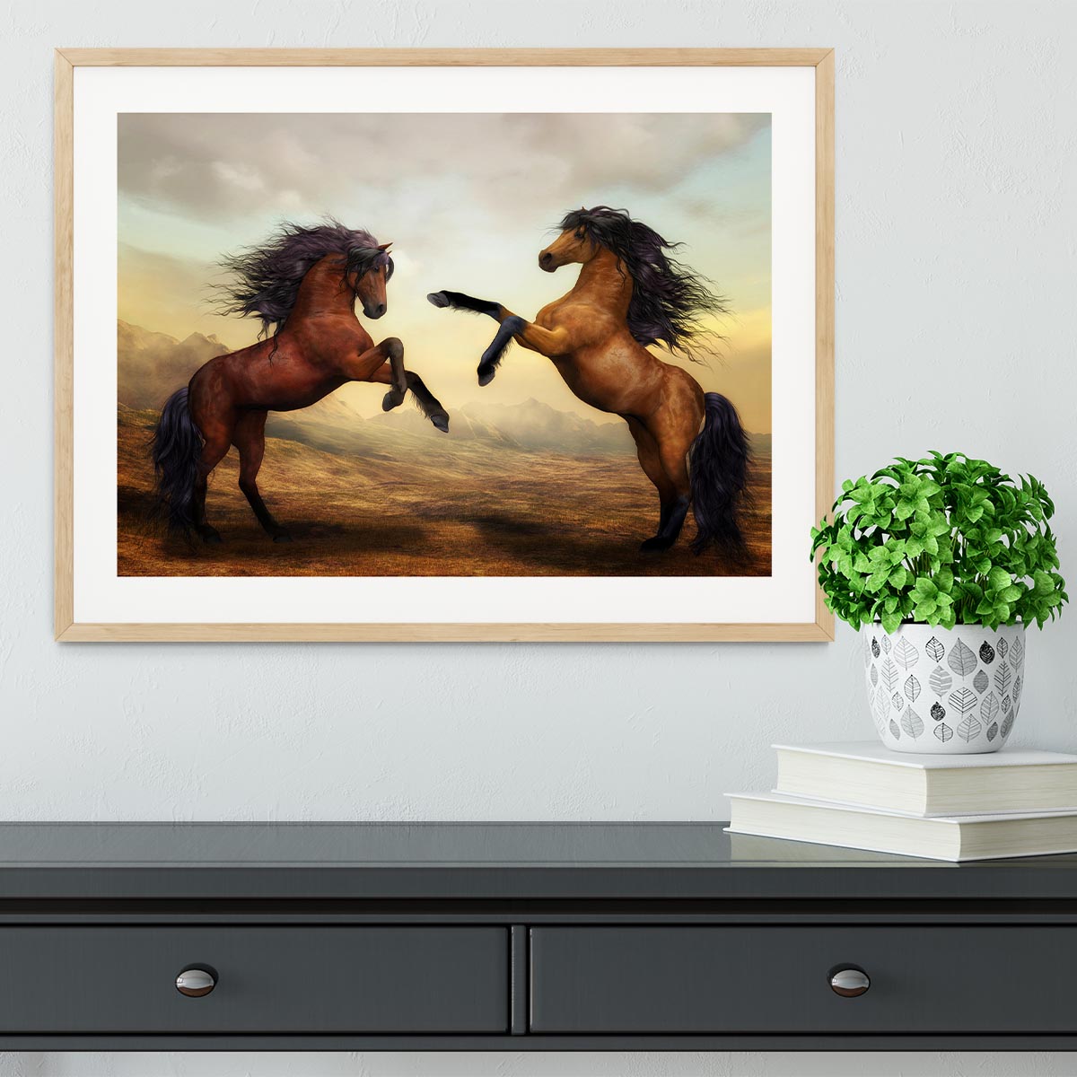 The Two Horses Framed Print - Canvas Art Rocks - 3