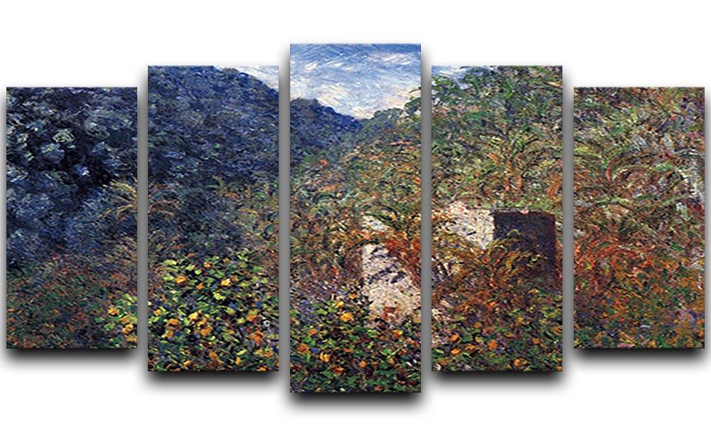The Valley Sasso Bordighera by Monet 5 Split Panel Canvas  - Canvas Art Rocks - 1