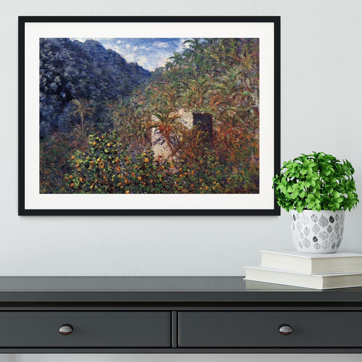 The Valley Sasso Bordighera by Monet Framed Print - Canvas Art Rocks - 1