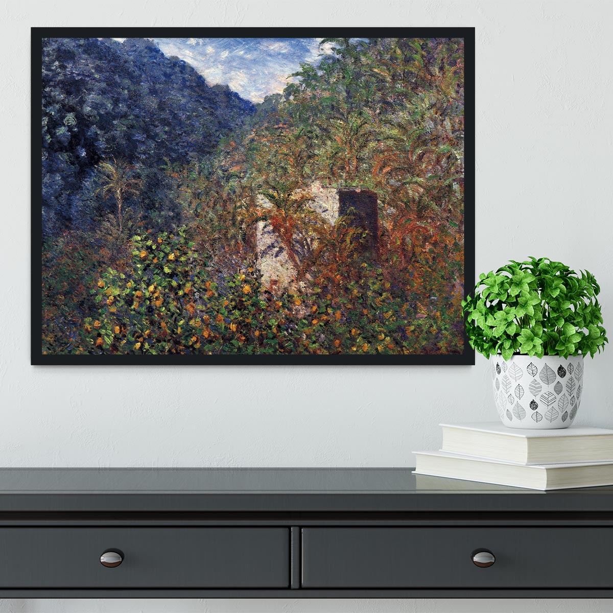 The Valley Sasso Bordighera by Monet Framed Print - Canvas Art Rocks - 2