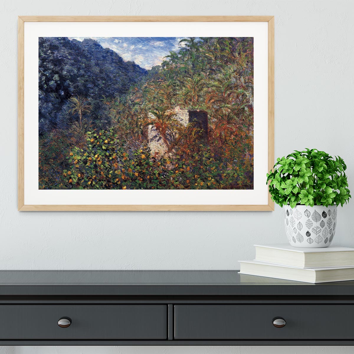 The Valley Sasso Bordighera by Monet Framed Print - Canvas Art Rocks - 3