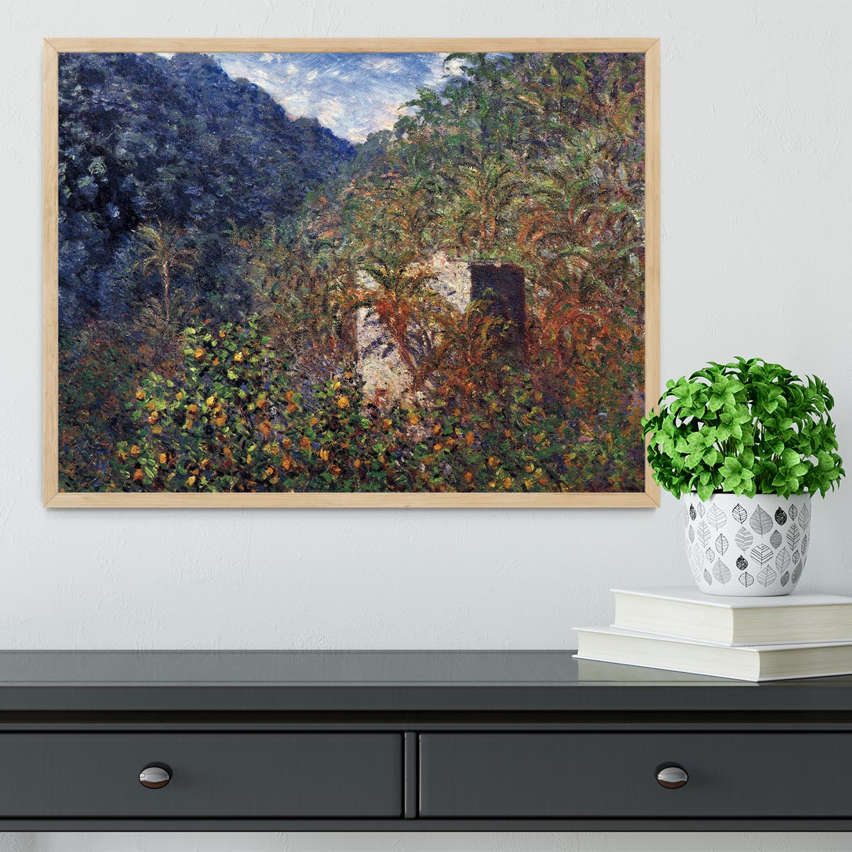 The Valley Sasso Bordighera by Monet Framed Print - Canvas Art Rocks - 4