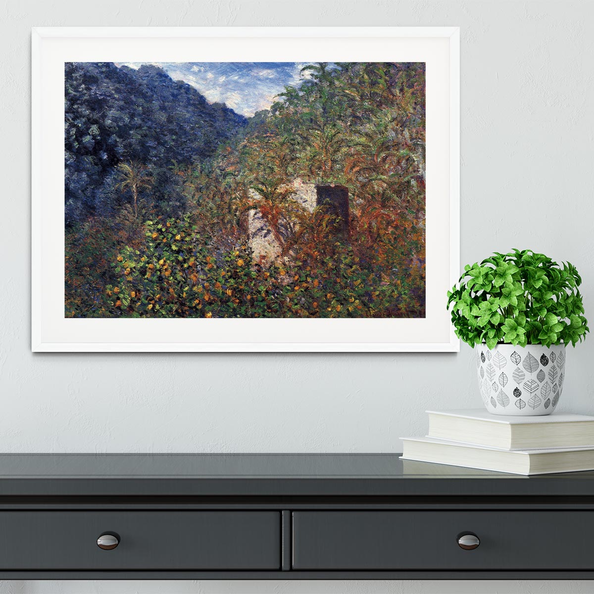 The Valley Sasso Bordighera by Monet Framed Print - Canvas Art Rocks - 5