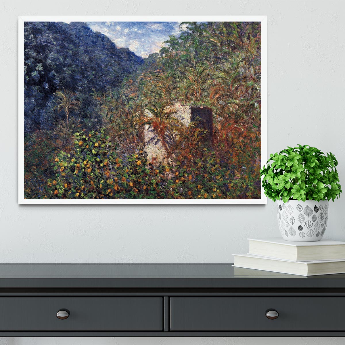 The Valley Sasso Bordighera by Monet Framed Print - Canvas Art Rocks -6