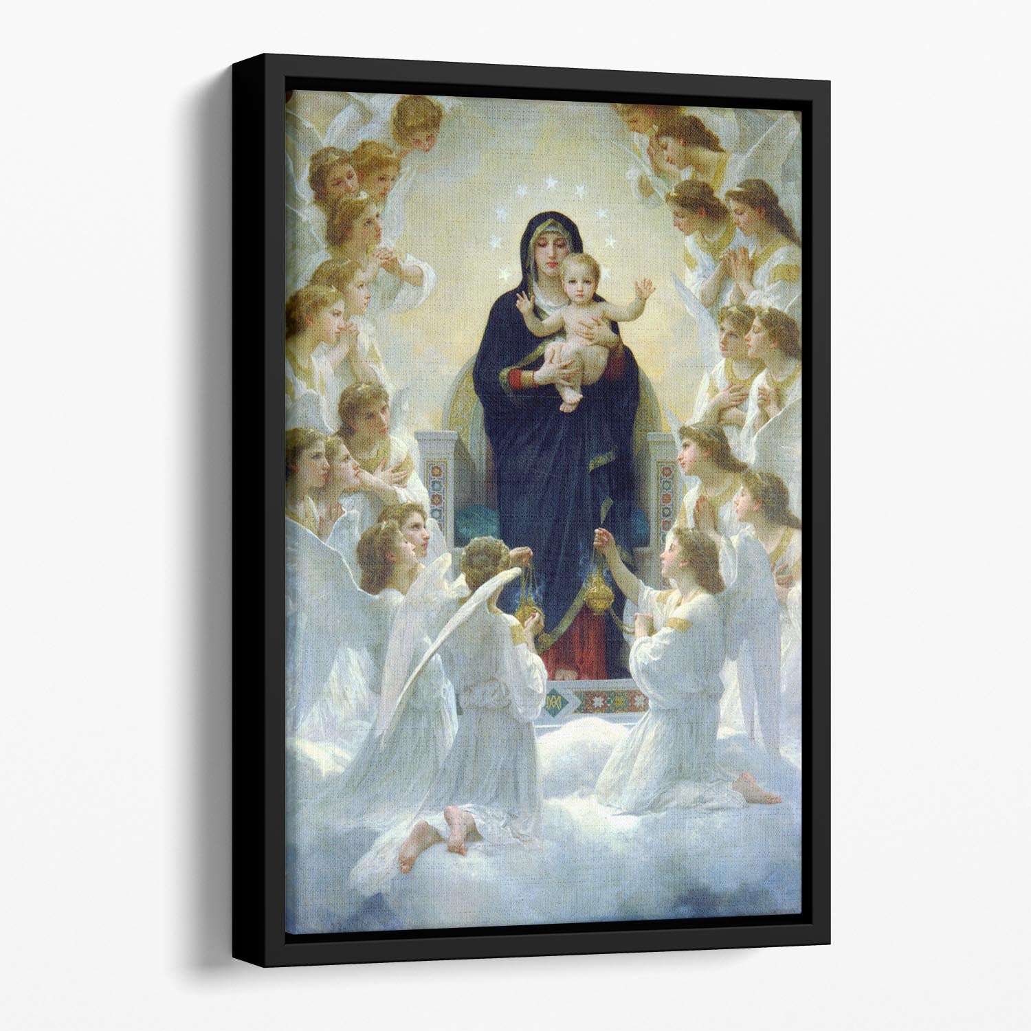 The Virgin With Angels By Bouguereau Floating Framed Canvas
