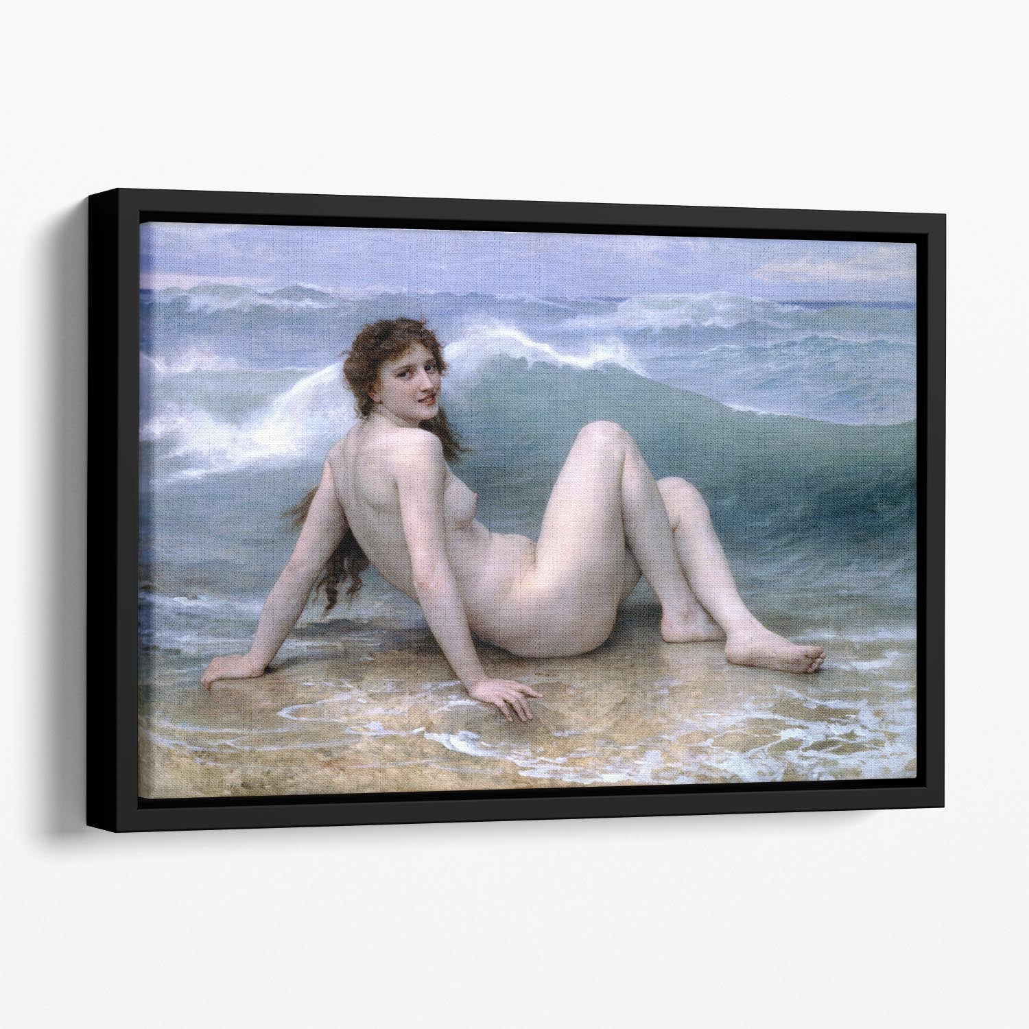 The Wave By Bouguereau Floating Framed Canvas