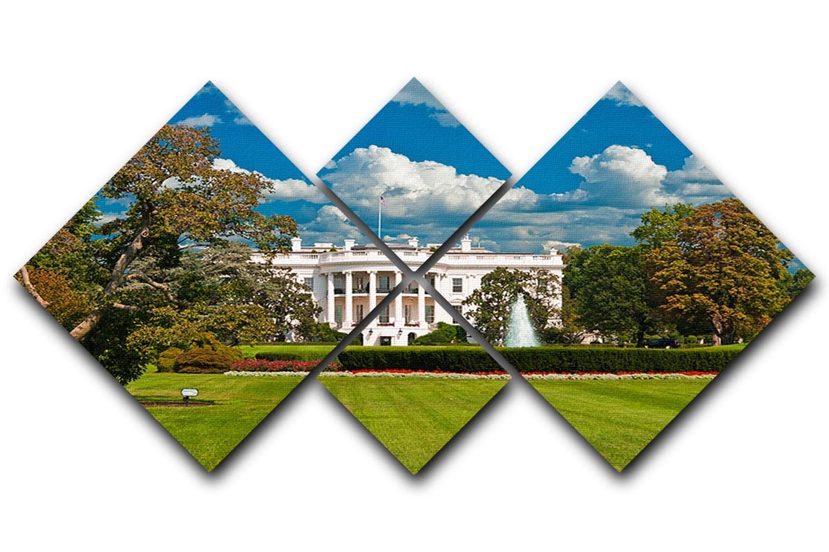 The White House the South Gate 4 Square Multi Panel Canvas  - Canvas Art Rocks - 1