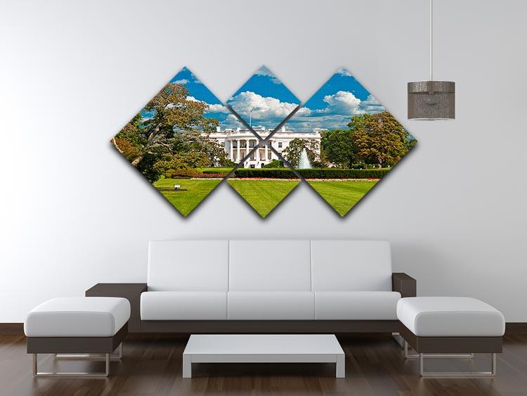 The White House the South Gate 4 Square Multi Panel Canvas  - Canvas Art Rocks - 3