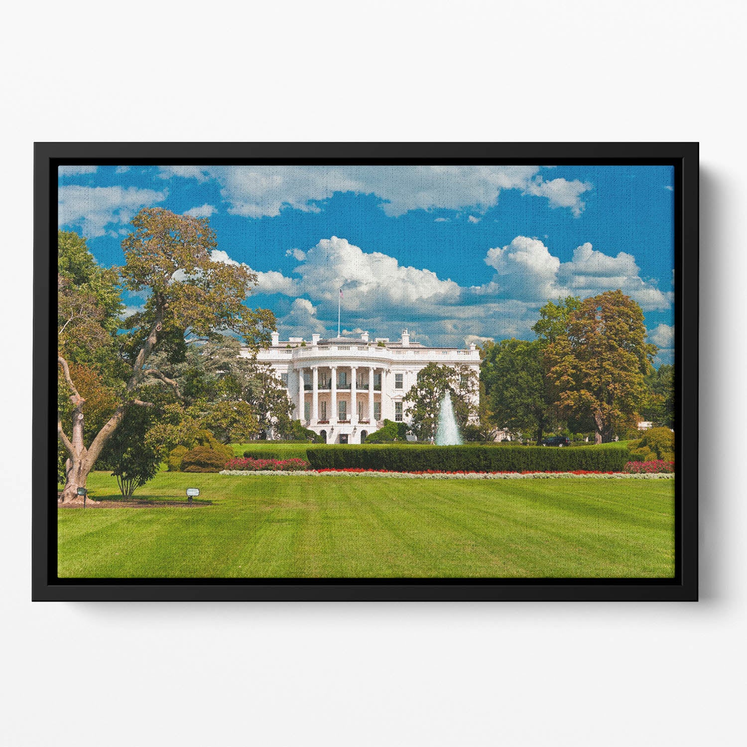 The White House the South Gate Floating Framed Canvas