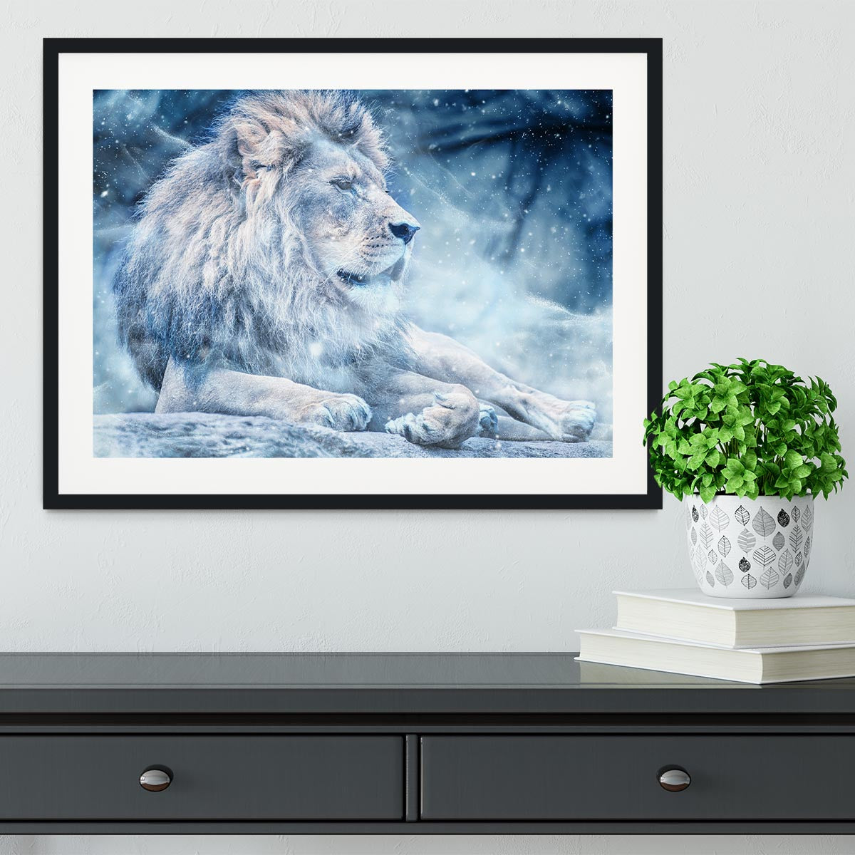 The White Lion Framed Print - Canvas Art Rocks - 1