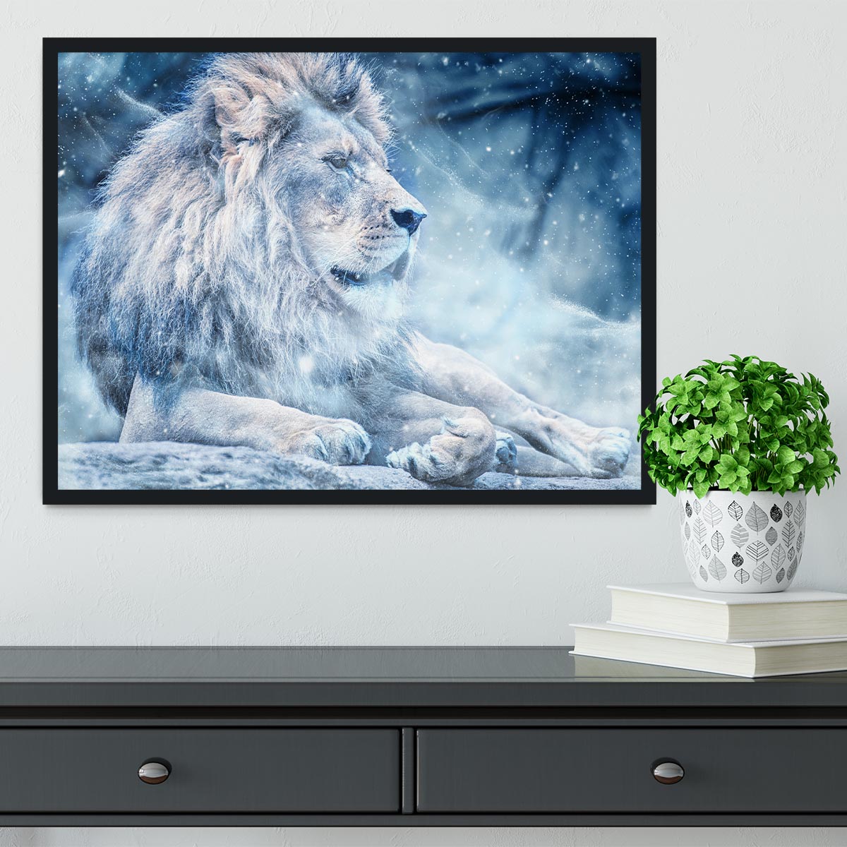 The White Lion Framed Print - Canvas Art Rocks - 2