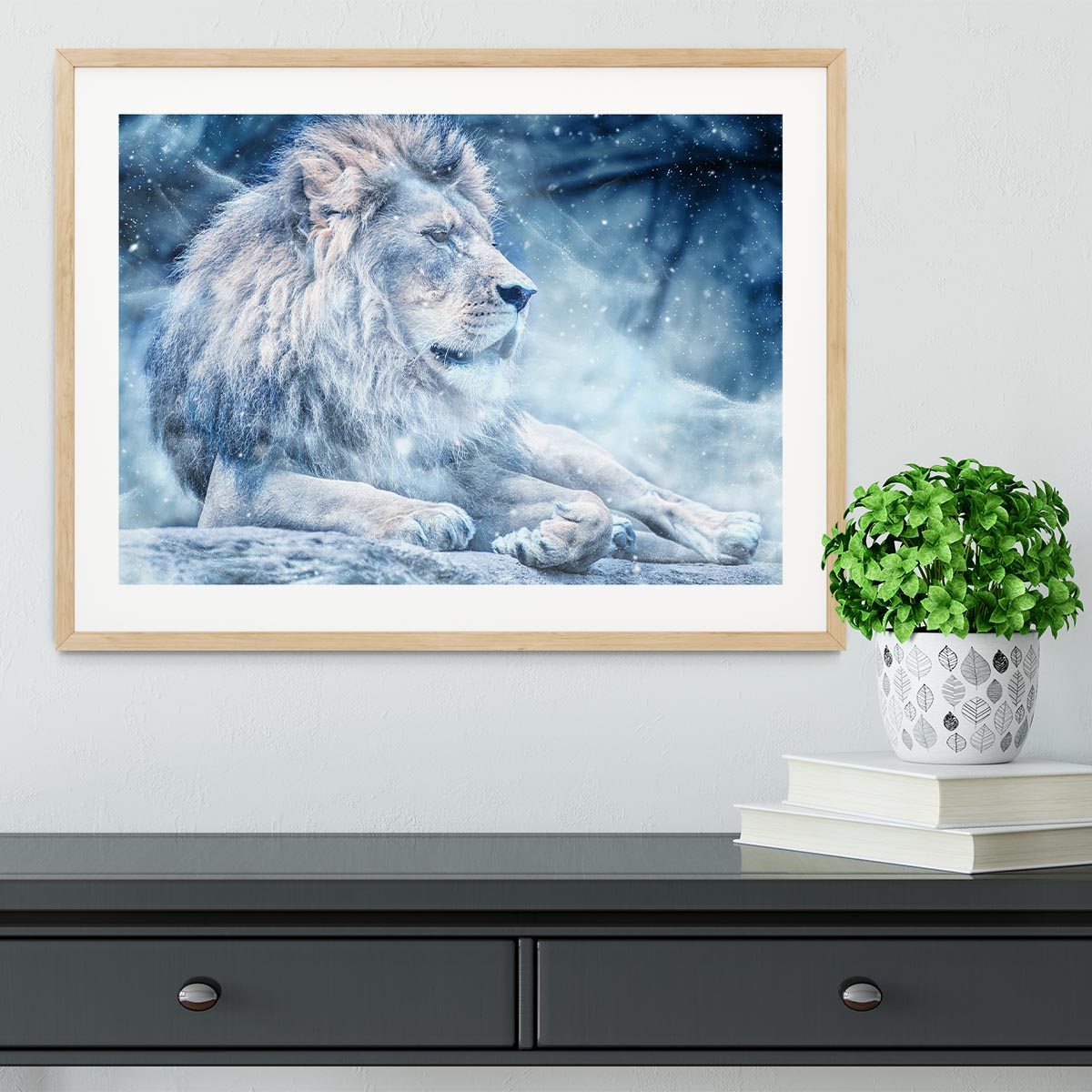 The White Lion Framed Print - Canvas Art Rocks - 3