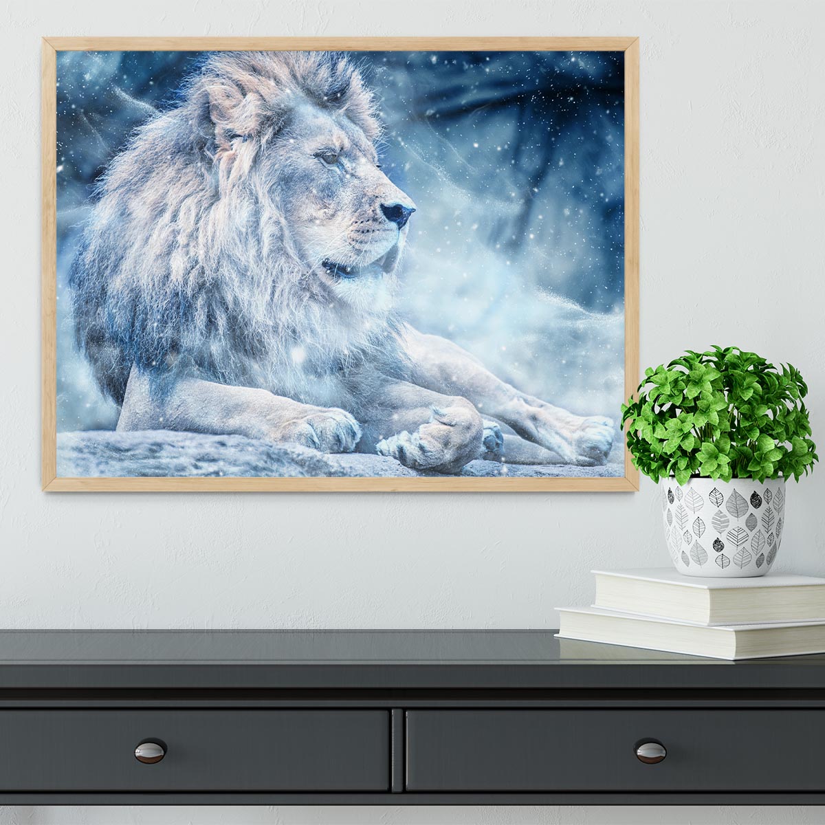 The White Lion Framed Print - Canvas Art Rocks - 4