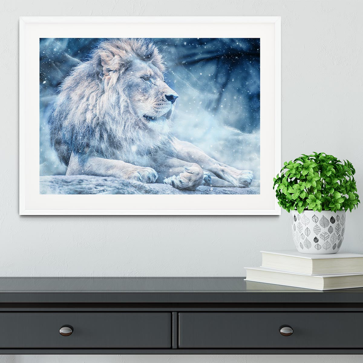 The White Lion Framed Print - Canvas Art Rocks - 5