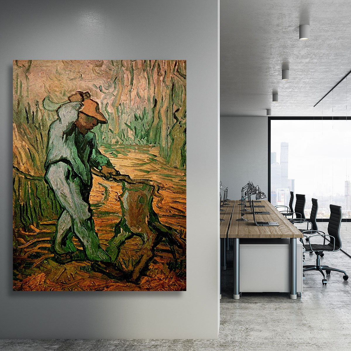 The Woodcutter after Millet by Van Gogh Canvas Print or Poster - Canvas Art Rocks - 3
