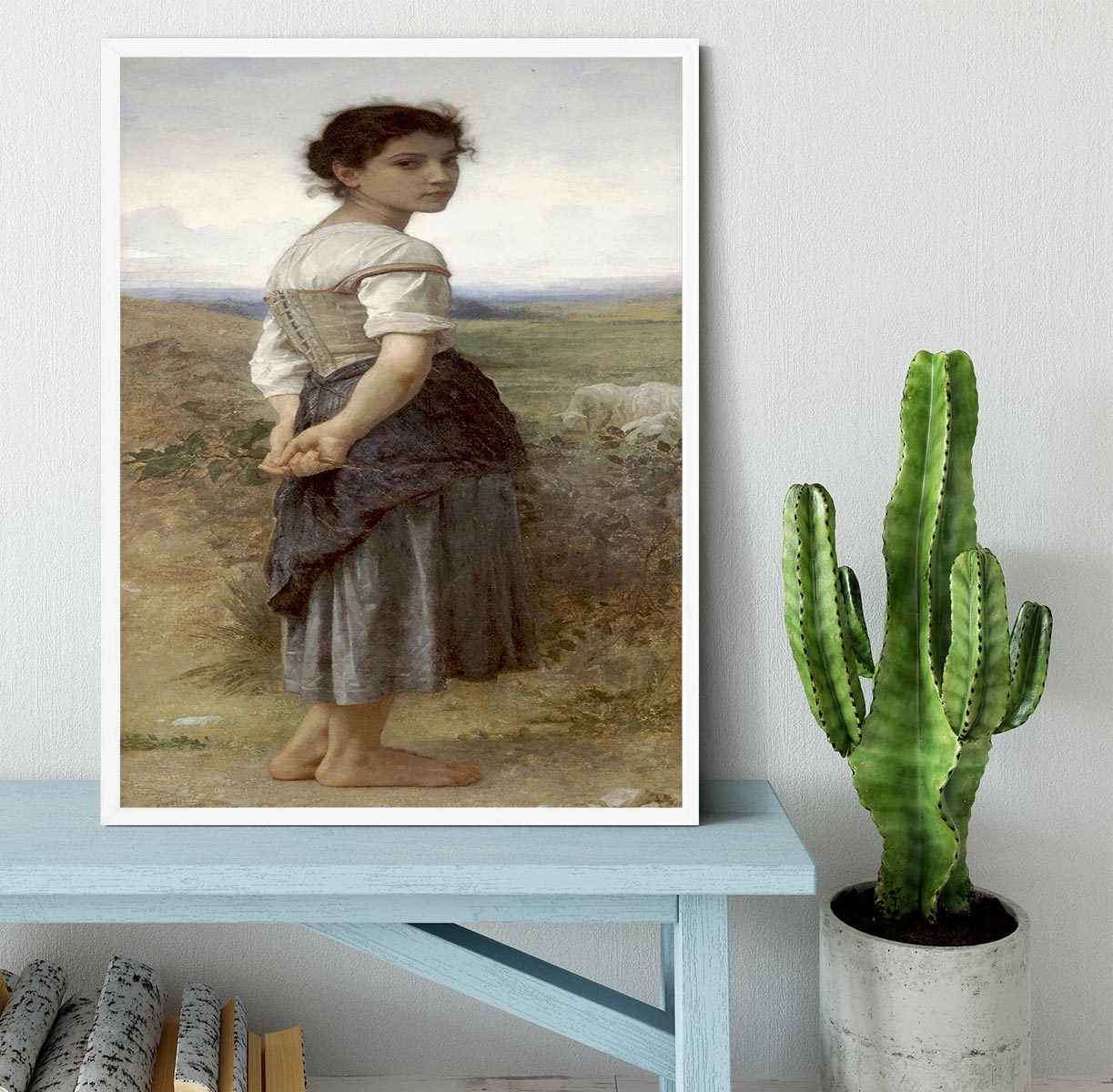 The Young Shepherdess By Bouguereau Framed Print - Canvas Art Rocks -6