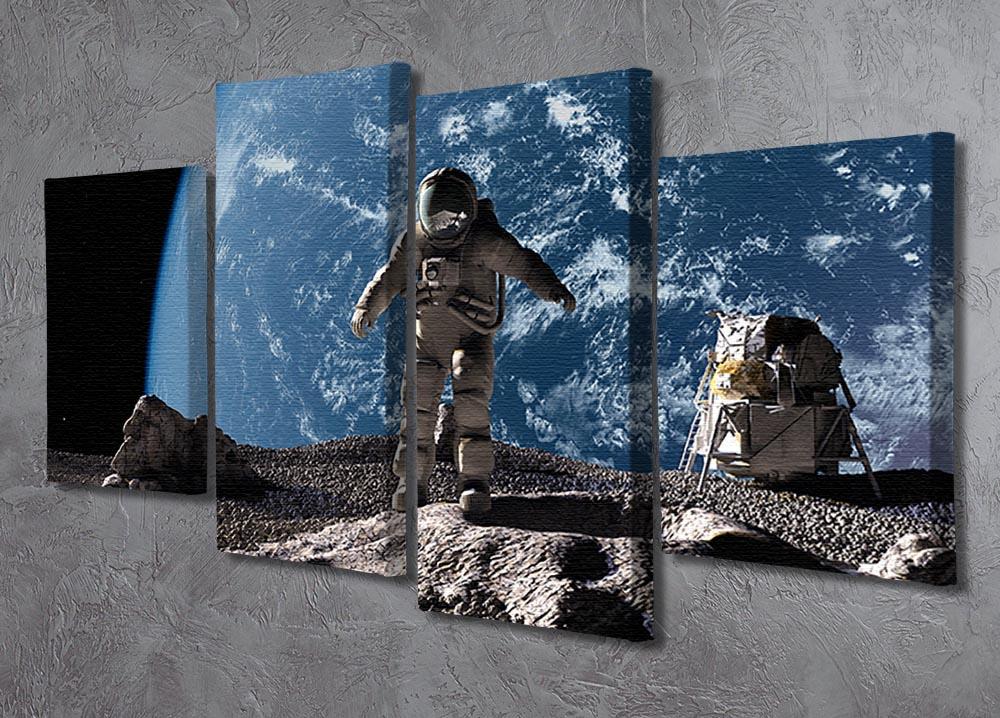 The astronaut on a background of a planet 4 Split Panel Canvas - Canvas Art Rocks - 2
