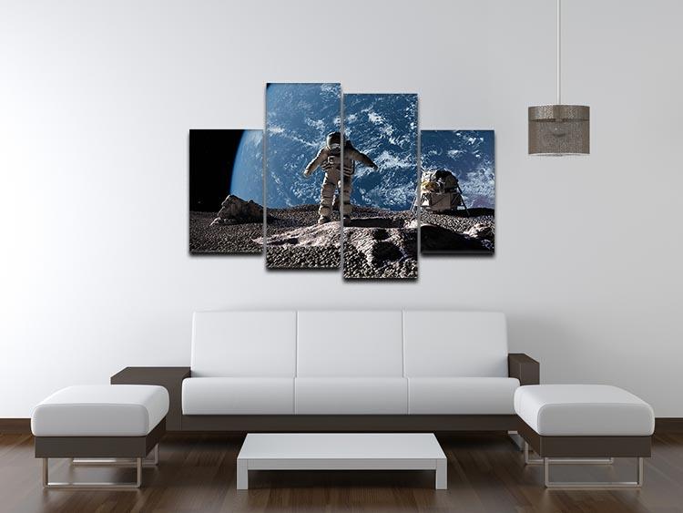 The astronaut on a background of a planet 4 Split Panel Canvas - Canvas Art Rocks - 3