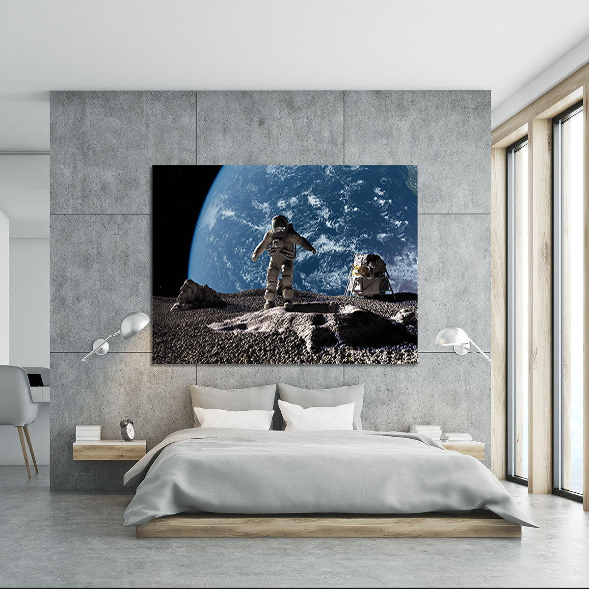 The astronaut on a background of a planet Canvas Print or Poster - Canvas Art Rocks - 5