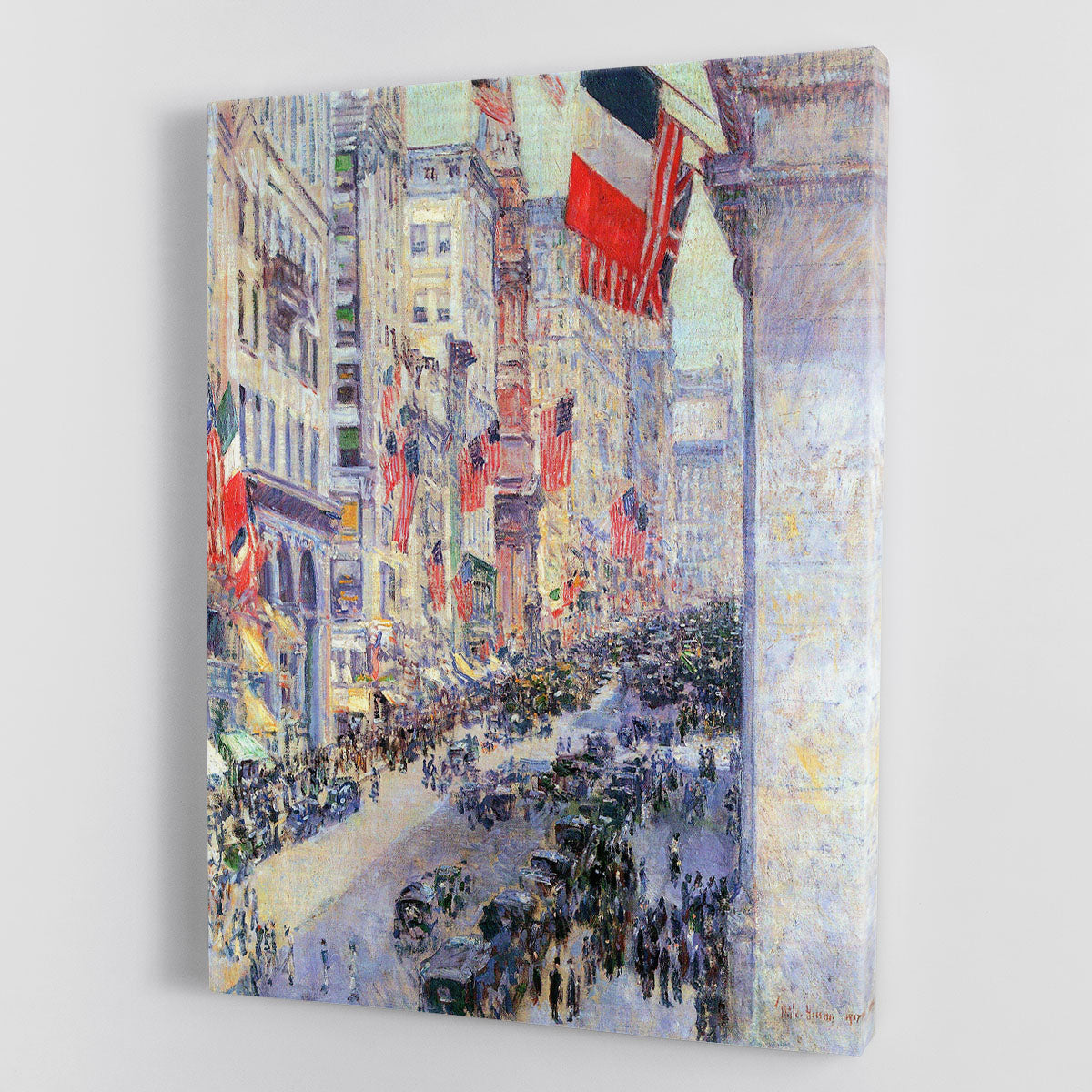 The avenue along 34th Street May 1917 by Hassam Canvas Print or Poster - Canvas Art Rocks - 1