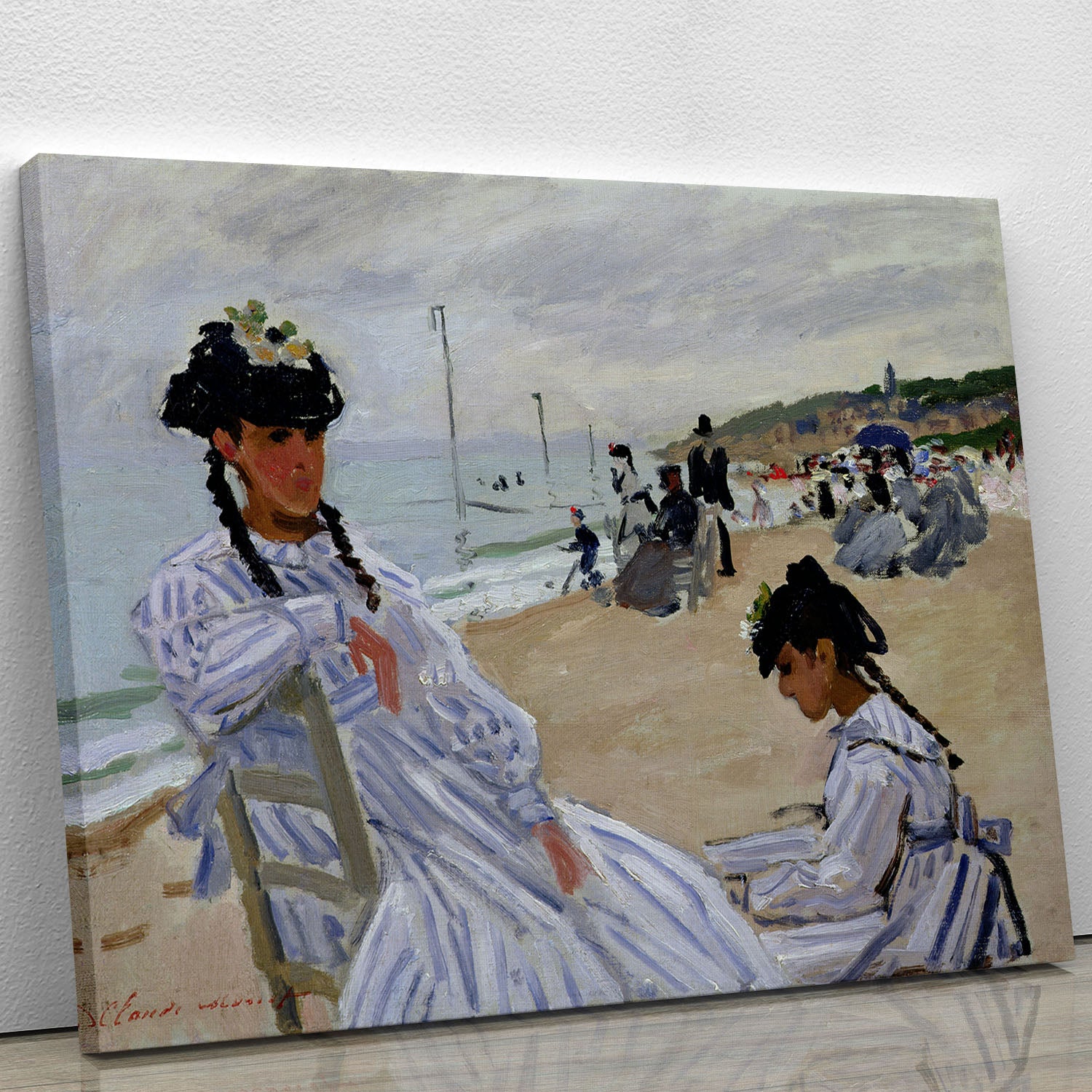 The beach at Trouville by Monet Canvas Print or Poster - Canvas Art Rocks - 1