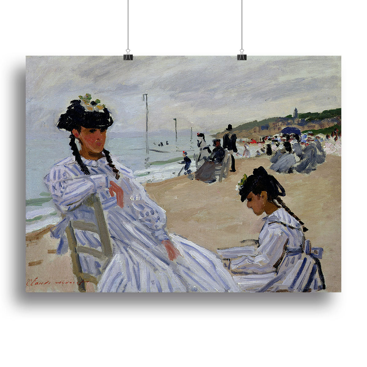 The beach at Trouville by Monet Canvas Print or Poster - Canvas Art Rocks - 2