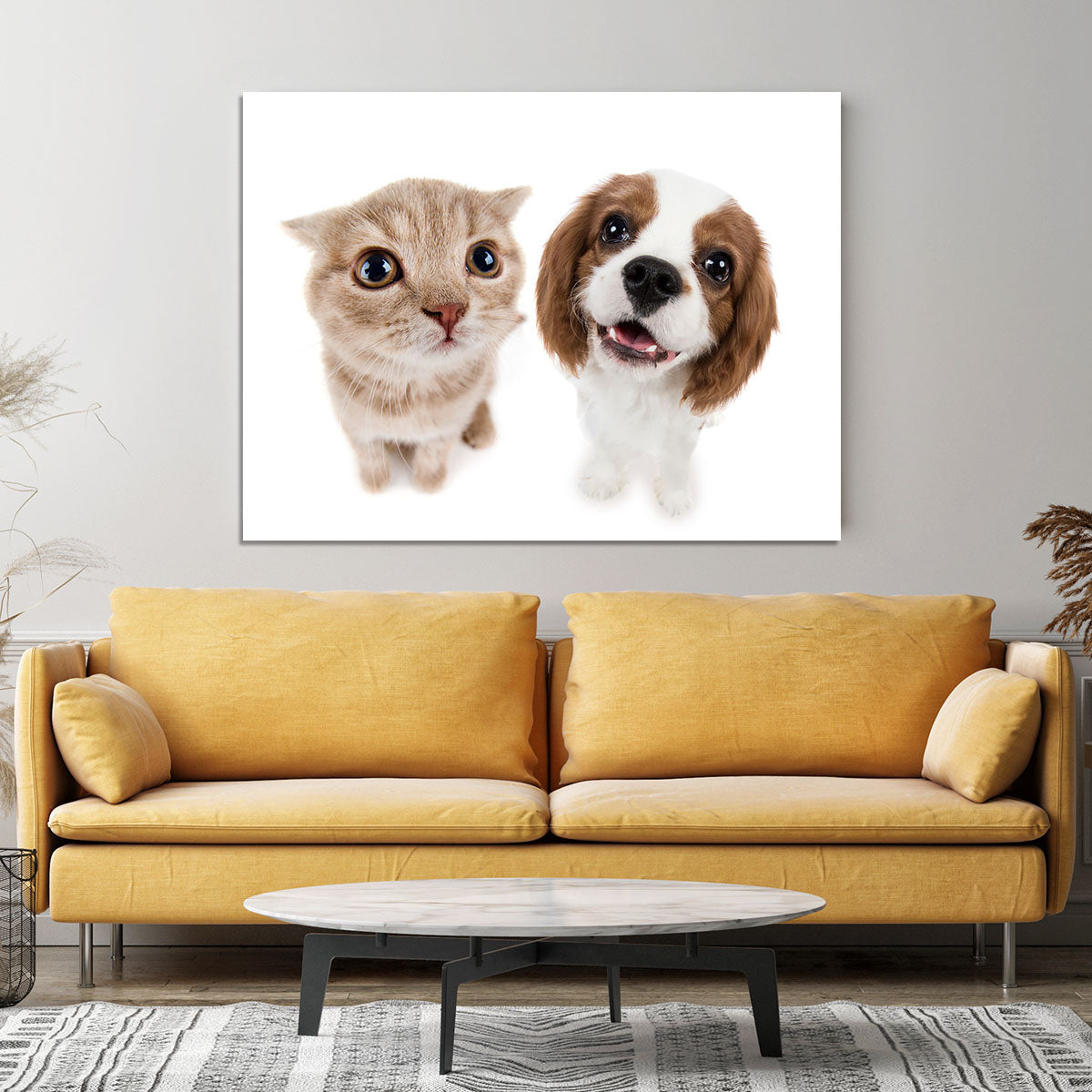The beautiful brown little kitten with dog Canvas Print or Poster - Canvas Art Rocks - 4