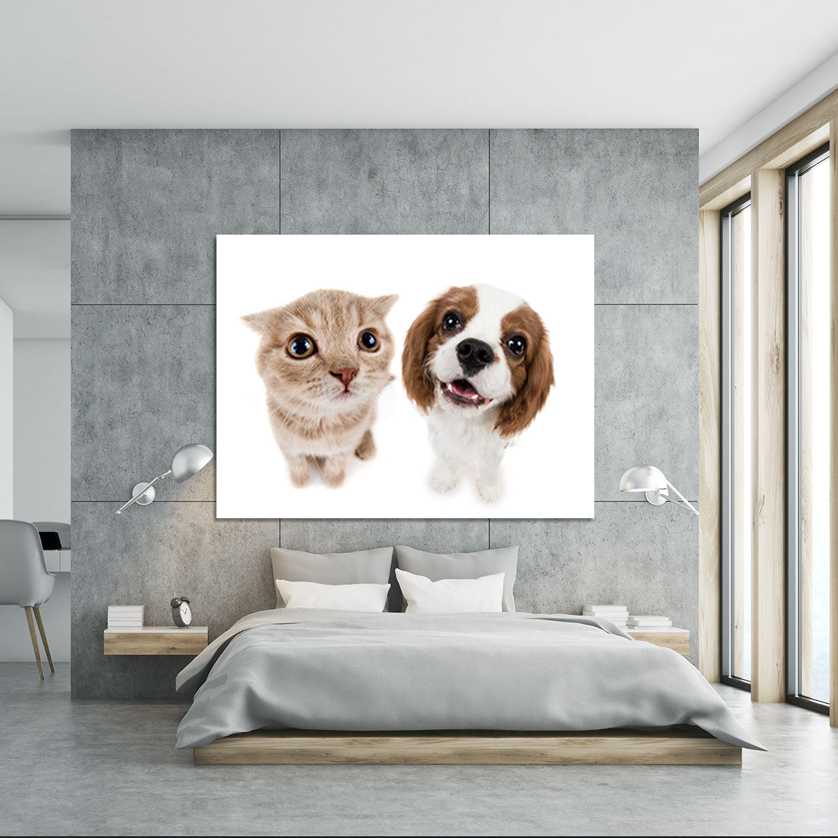 The beautiful brown little kitten with dog Canvas Print or Poster - Canvas Art Rocks - 5