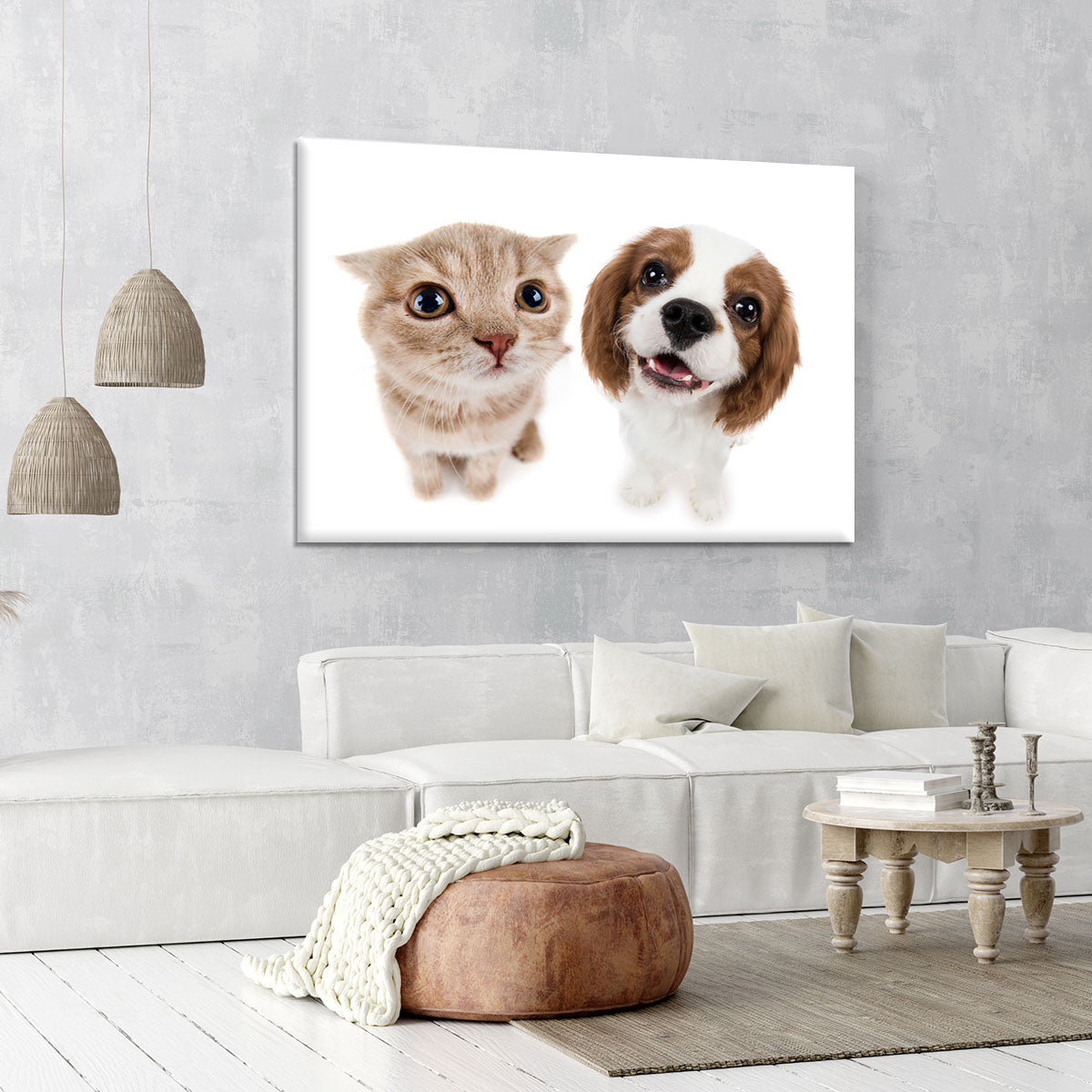 The beautiful brown little kitten with dog Canvas Print or Poster - Canvas Art Rocks - 6