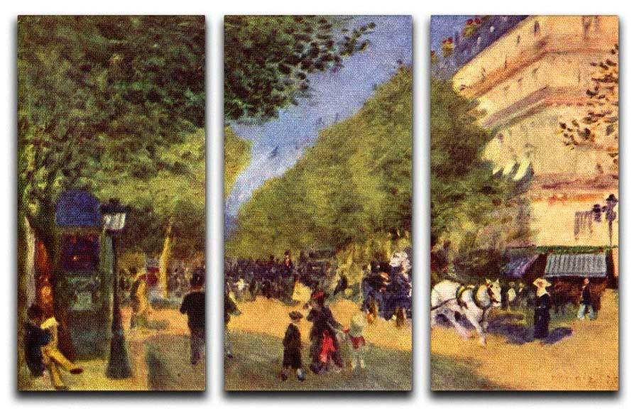 The big boulevards by Renoir 3 Split Panel Canvas Print - Canvas Art Rocks - 1