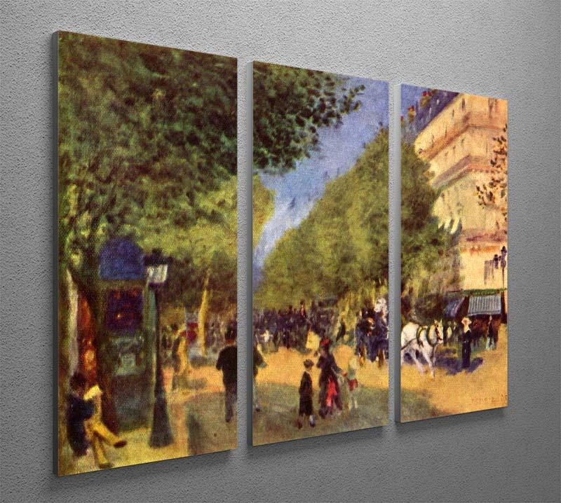 The big boulevards by Renoir 3 Split Panel Canvas Print - Canvas Art Rocks - 2