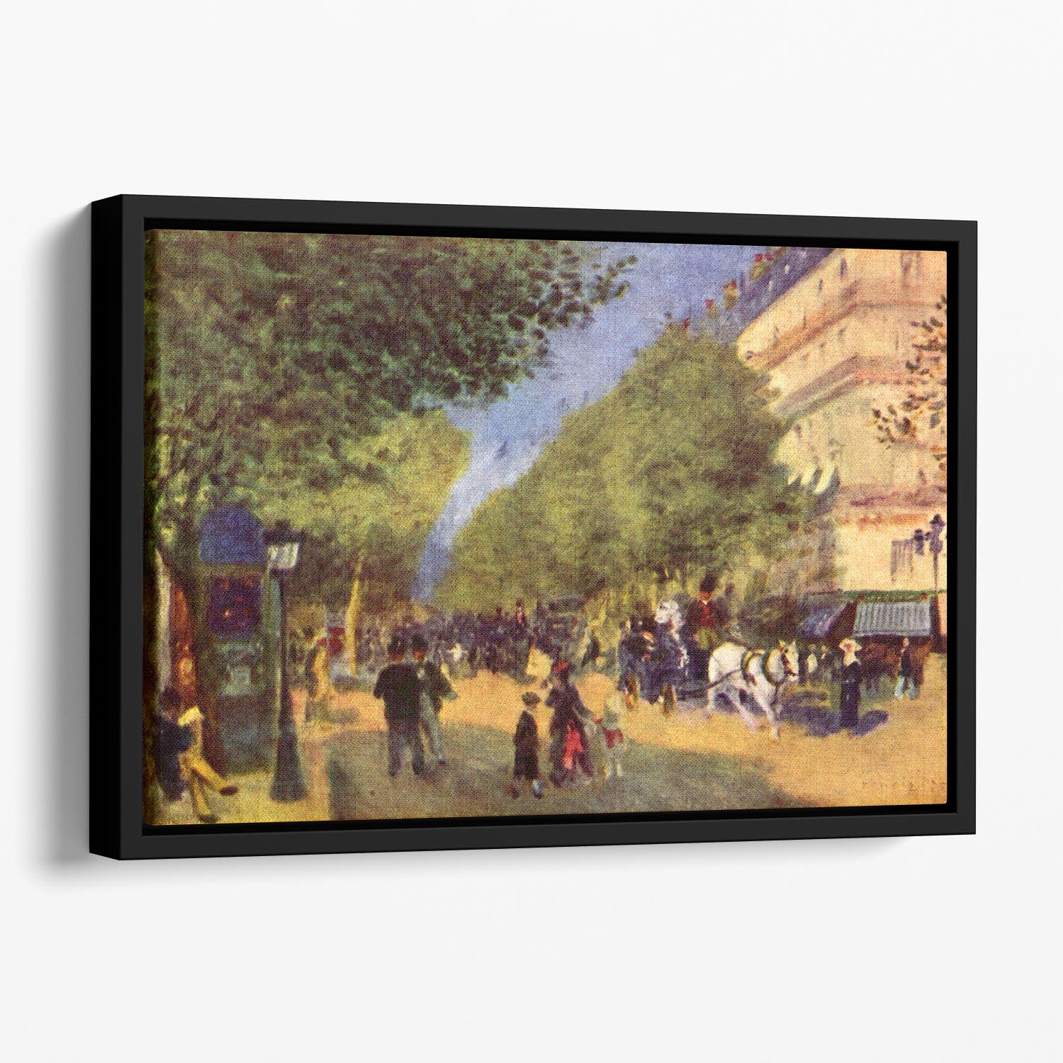 The big boulevards by Renoir Floating Framed Canvas